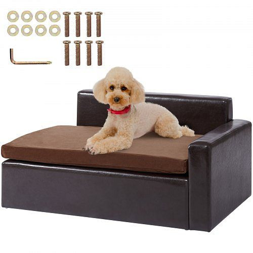 VEVOR Haustiersofa, für mittelgroße Hunde und Katzen, Hundesofabett aus weichem Leder, 50 kg belastbar 710 x 505 x 335 mm, PYCWSFPYZFXZU0X7XV0