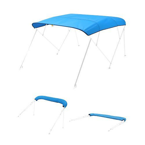 VEVOR Bimini Top Ersatz-Sonnenverdeck, 600D Polyester, wasserdicht, inkl. Aufbewahrung, 246-262 cm, Blau, ohne Stützstange, 4GCYZYP96971V14FIV0