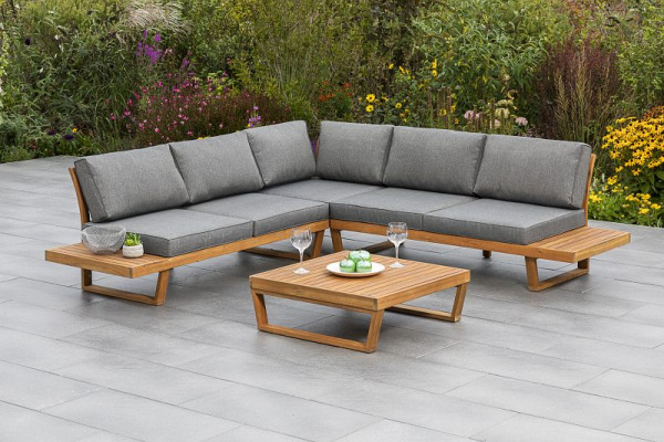 Merxx Valparaiso Eckset, Eckbank inkl. Kissen, 1 Tisch, FSC Akazienholz, 23280-309