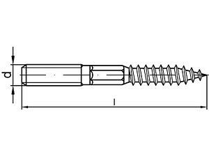 ART 88149 Stockschrauben A 2 Typ 23E M 6 x 160 VE=S (100 Stück)
