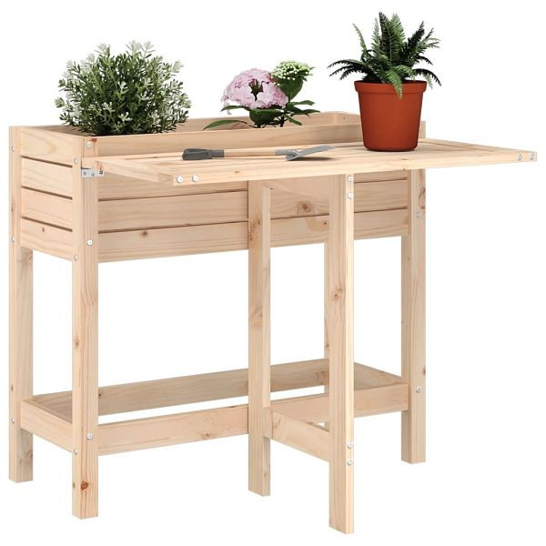 vidaXL Pflanzkübel mit Klapptisch Massivholz Kiefer, 825121