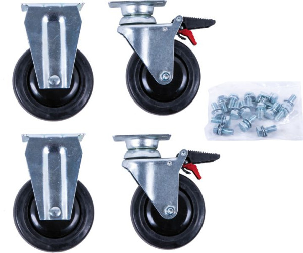 KS Tools Rollen-Satz zu PERFORMANCEplus Werkstattwagen mit Schrauben, 873.5008-R014P