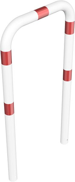 Schake Schutzbügel Ø76 mm feuerverzinkt, Breite 750 mm, Höhe über Flur 1150mm, zum Einbetonieren, weiß / rot, 477_08B