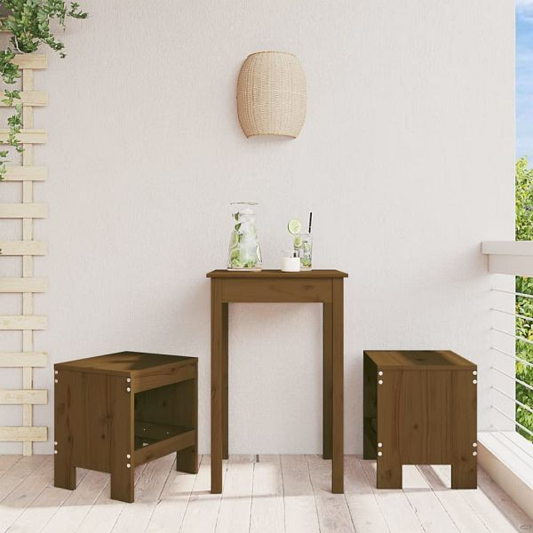 vidaXL Gartenhocker 2 Stück Honigbraun 40x36x45 cm Massivholz Kiefer, 825341