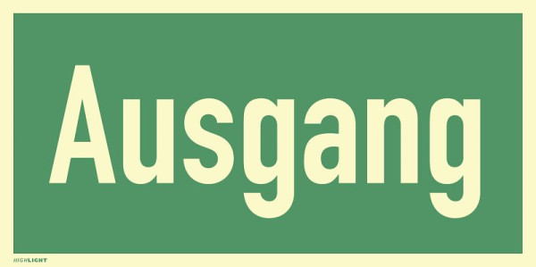 Moedel Ausgang, Kunststoff, langnachleuchtend, 160-mcd, 297x148 mm, 61091