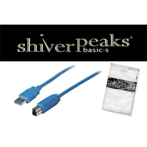 shiverpeaks BASIC-S, USB Kabel, Typ A Stecker auf Typ B Stecker, 3.0, blau, 5,0m, BS77035