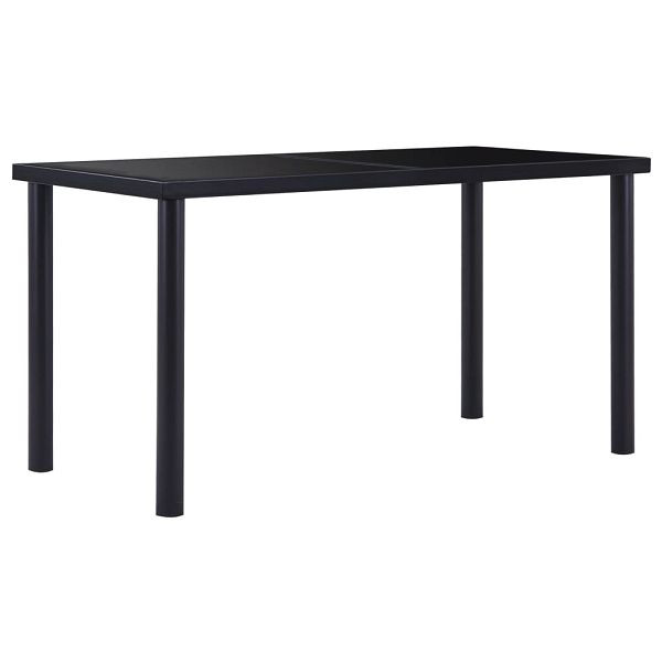 vidaXL Esstisch Schwarz 140 x 70 x 75 cm Hartglas, 281853