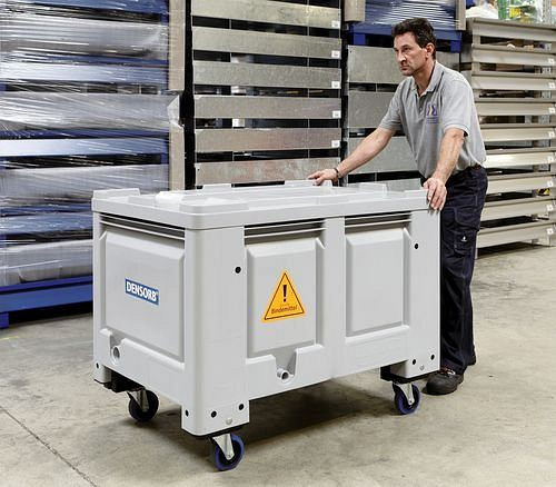 DENSORB Notfall-Set in Transportbox, Ausführung "Öl", mit Rollen, Aufnahmekapazität 401 Liter, 116755
