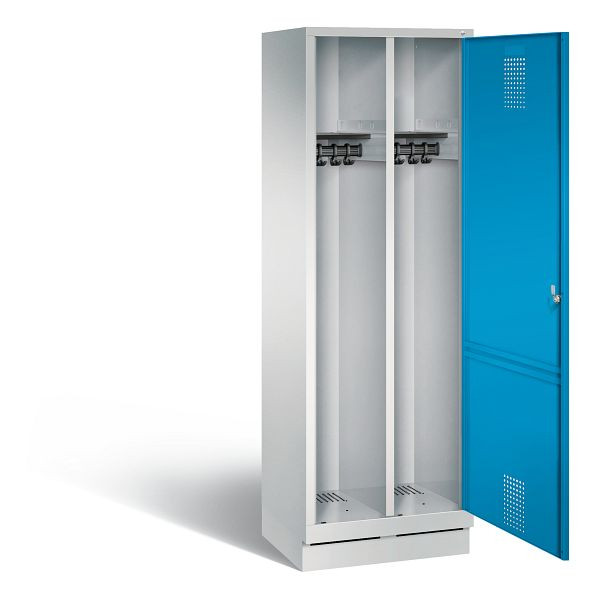 C+P Schwarz-Weiss-Spind Evolo, H1800xB610xT500mm, Farbe: Lichtgrau / Lichtblau, 48220-20 S10004