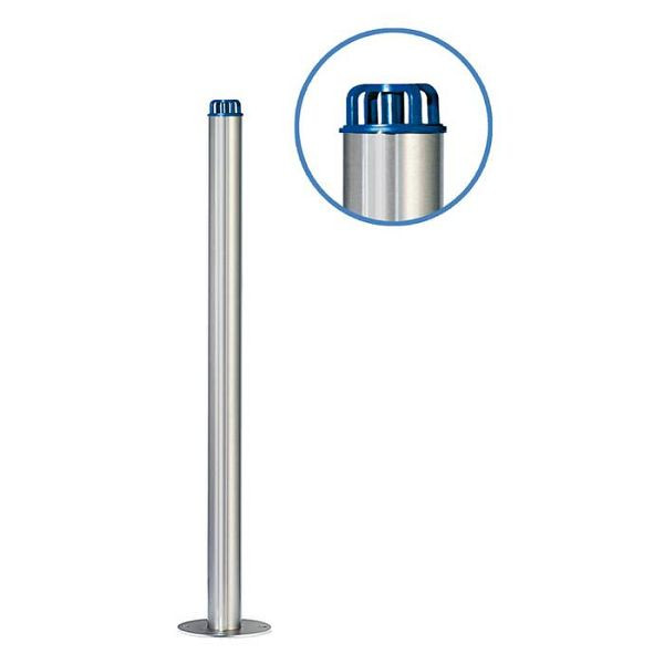 Stein HGS Absperrpfosten -Acero Kettenkopf- (V2A) Ø 61 mm, ohne Verschluss, geschliffen, blau (RAL 5010), 13024-g2