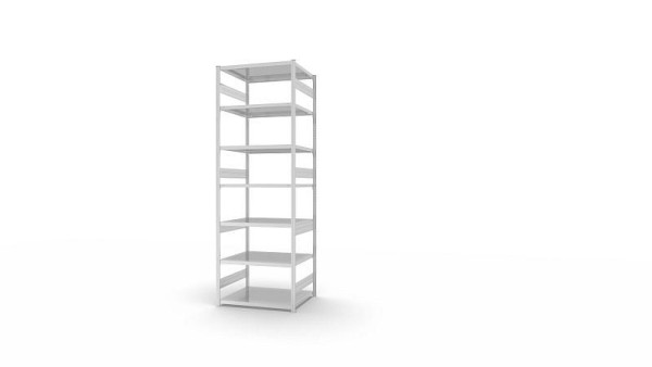 hofe Fachboden-Grundregal, 3000x800x1000 mm, 7 Fachebenen, RAL 7035, 330 kg Fachlast, 2400 kg Feldlast, zweiseitige Bedienung, HKG30810AS
