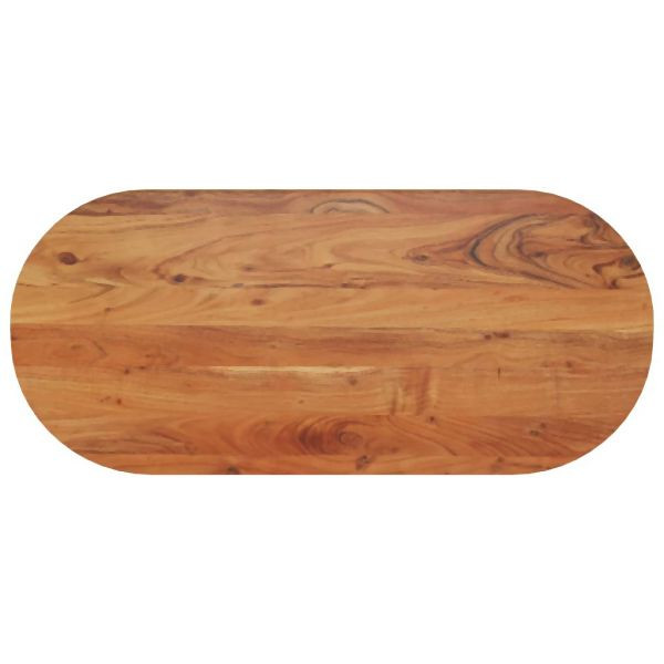 vidaXL Tischplatte 110x50x2,5 cm Oval Massivholz Akazie, 370087