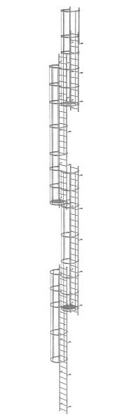Munk Günzburger Steigtechnik Mehrzügige Steigleiter mit Rückenschutz (Notleiter) Stahl verzinkt 19,96m, 520270