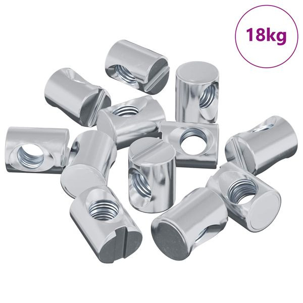 vidaXL Möbelzylinder-Mutter 3462-teilig Zink-beschichtet M6 x 13 mm Eisen, 864432