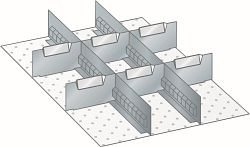 LISTA Set Schlitzwände und Trennbleche 18x27E (BxTxFH) 306x459x75mm, 2 Schlitzwände 27 E, 6 Trennbleche 6 E, 80.640.000