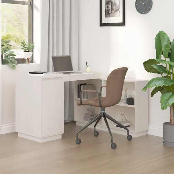 vidaXL Schreibtisch Weiß 110x50x75 cm Massivholz Kiefer, 814505
