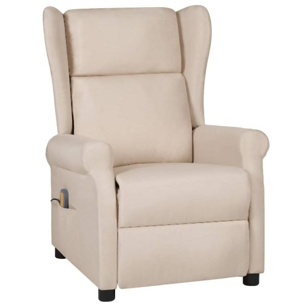 vidaXL Massagesessel Creme Stoff, Entspannung, Zurücklehnen, 348525
