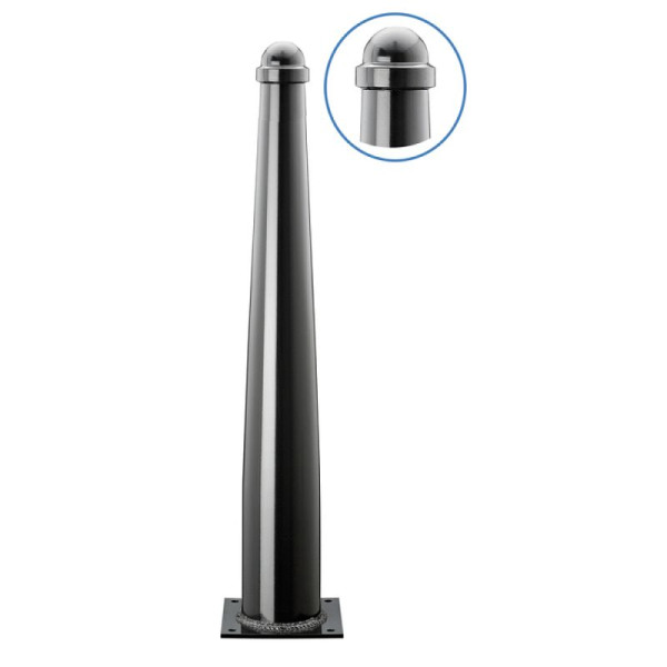 Stein HGS Stilpfosten aus Aluminium, Ø 133/75mm, konisches Rohr, zum Aufdübeln (Bodenplatte 200x200mm), 13373