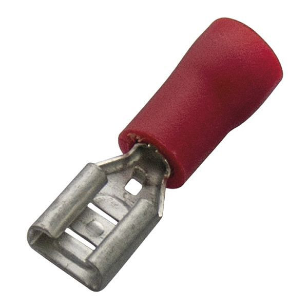 Haupa Flachsteckhülse rot PVC-isoliert 0,5-1,0 mm²/4,8x0,8, SmallPack, VE: 10 Stück, 260386/10