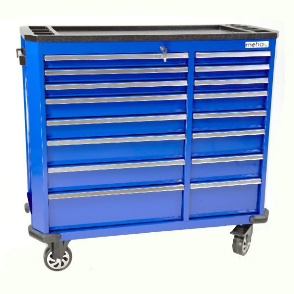 Metra Werkzeugwagen, 16 Schubladen, Professional Serie, blau, 10265