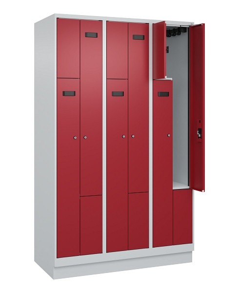 C+P Z-Spind Evolo PLUS, Sockel, 6 Fächer, 1950x1200x500mm, 7035/3003, Zylinderschloss, 049023-326 S10031