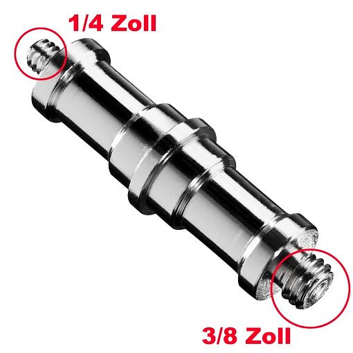 Walimex massives 5/8 Zoll Wechselspigot mit 3/8 Zoll-/1/4 Zoll Gewinde, 1012495