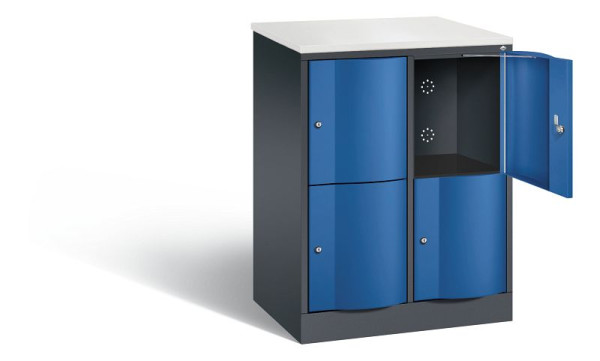 C+P Schließfachschrank Resisto, H1077xB772xT540mm, Farbe: Schwarzgrau / Enzianblau, 8472-272 S10070