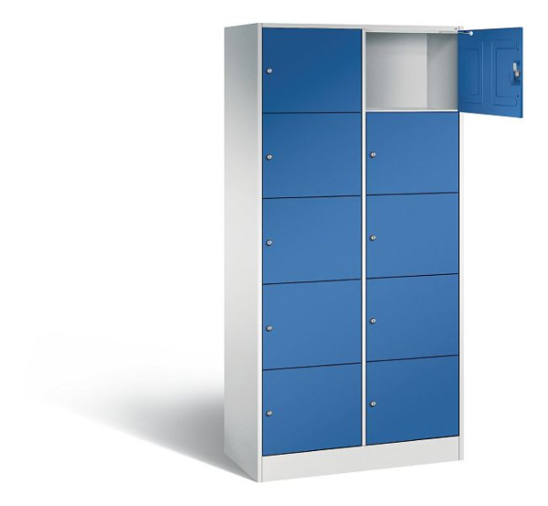 C+P Schließfachschrank Serie 8070, H1950xB900xT480mm, Farbe: Lichtgrau / Enzianblau, 82700-20 S10002