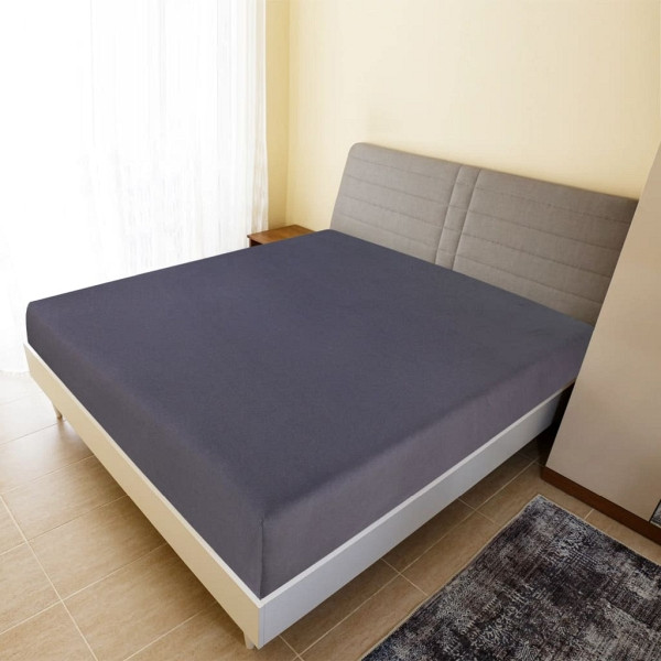 vidaXL Spannbettlaken Jersey Anthrazit 140x200 cm Baumwolle, 136194