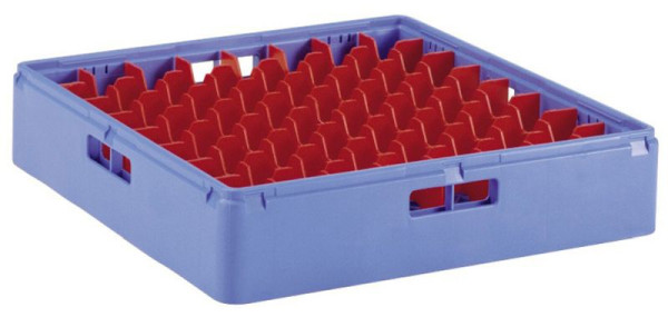 ZANUSSI Gläserkorb Kunststoff, blau, mit Facheinteilungen und geneigtem Boden für Gläser Fassungsvermögen: 64 Gläser, 406867012