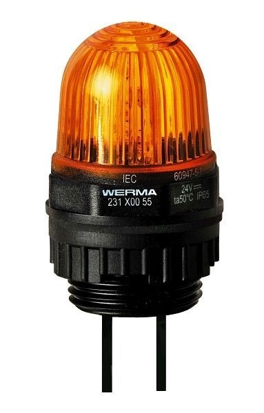 WERMA LED-Dauerleuchte Einbaumontage 230VAC 152 x 29 mm YE- gelb, 231.300.68