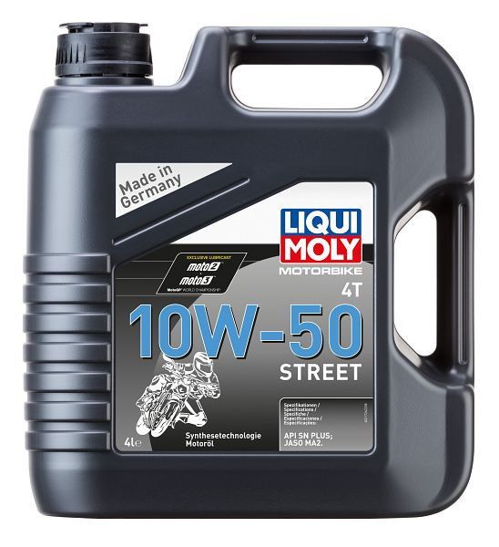 LIQUI MOLY Motoröl Motorbike 4T 10W-50 Street, Kanister Kunststoff, VE: 4 Liter, 21726