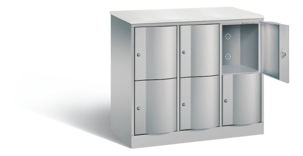 C+P Schließfachschrank Resisto, H1077xB1148xT540mm, Farbe: Weißaluminium, 8472-372 S10166