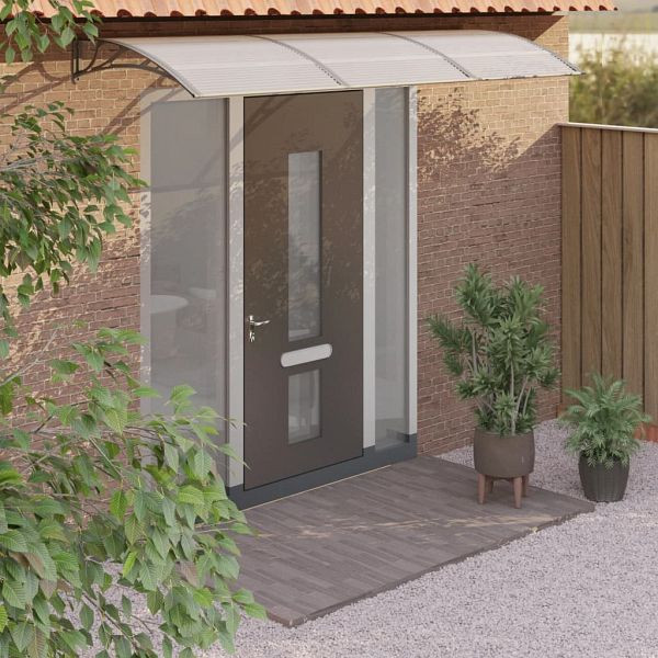 vidaXL Türvordach Grau 300x100 cm Polycarbonat, 153572
