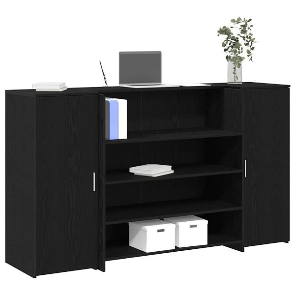 vidaXL Empfangstheke Schwarz Eichen-Optik 180x50x103,5cm Holzwerkstoff, 3324170