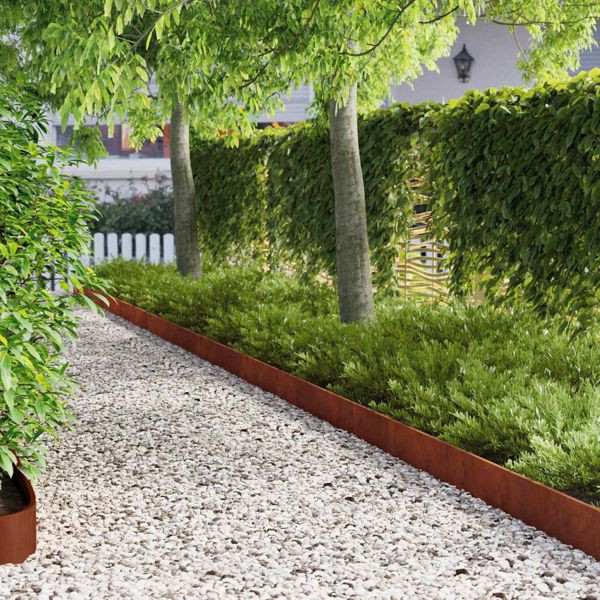 vidaXL Raseneinfassung 30-teilig 103 x 15 cm Stahl Rostig, 8008370