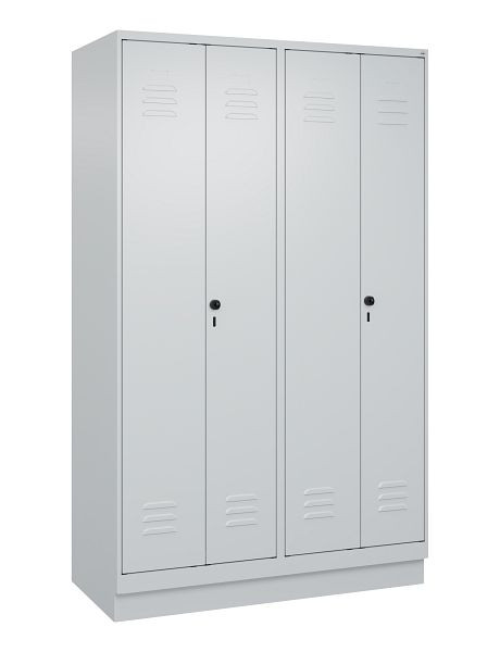 C+P Umkleidespind Classic PLUS SW, Sockel, 4 Abteile, 1950x1200x500mm, 7035/7035, Drehriegel, 080022-40 S10009