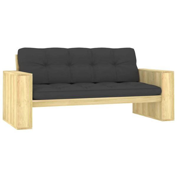 vidaXL Gartenbank mit Anthrazit Kissen 179 cm Kiefernholz Imprägniert, 3065756