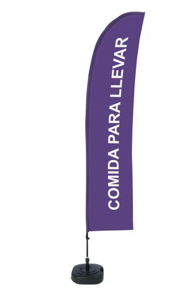 Showdown Displays Beach Flag Budget Wind Komplettset Take Away Violett Spanisch, BFBL-WT21-17-I143