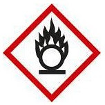 DENIOS GHS 03 Schild, Symbol "Flamme über Kreis", Folie, SK, 37 x 37 mm, VE: 10 Bogen à 12 Stück, 190605