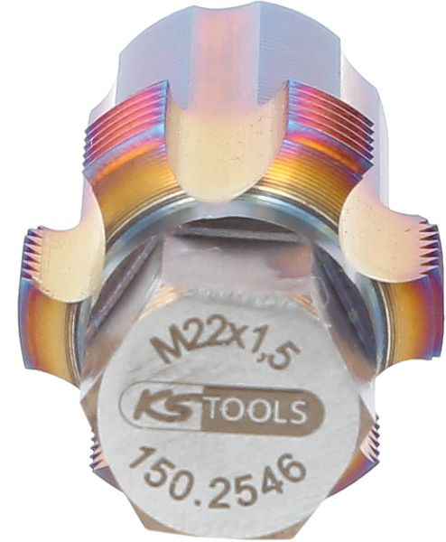 KS Tools Gewindeschneider mit Führungsbolzen für Partikelfiltersensoren, M22x1,5, 150.2546