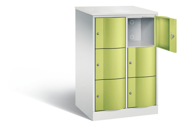 C+P XL-Schließfachschrank Resisto, H1255xB772xT640mm, Farbe: Lichtgrau / Viridingrün, 8573-273 S10117