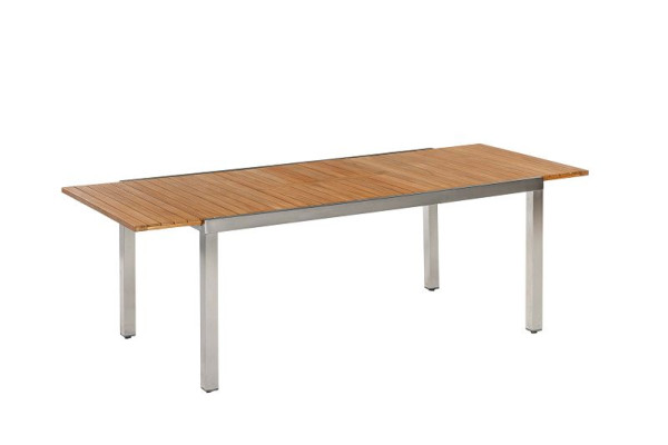 Merxx Keros Ausziehtisch, Butterflymechanismus, 180 (240) x 100 cm, Edelstahl mit FSC Akazienholz, 22125-011