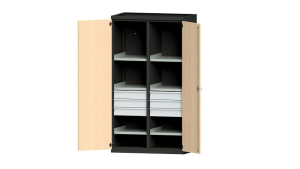ANKE Werkbänke Schwerlastschrank, Modell 203 VH, 1085 x 630 x 1950 mm, RAL 7016/Buche Dekor, 620.069