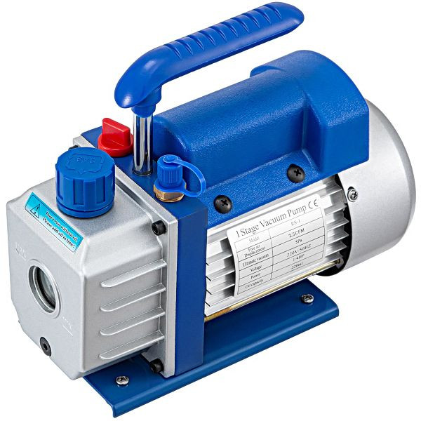 VEVOR 2,5cfm Vakuumpumpe Unterdruckpumpe 1-stufig Drehschieber 220ml Klimaanlage 71l/m, QCKTZKB2.5CFM1-4HV2