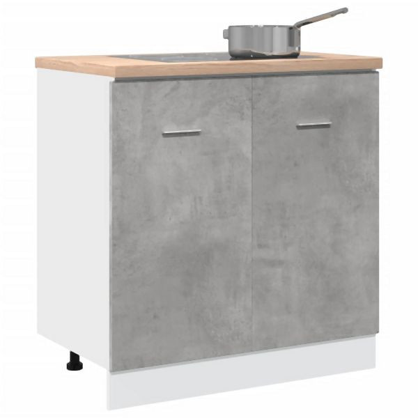 vidaXL Spülenunterschrank Betongrau 80x46x81,5 cm Holzwerkstoff, 856076