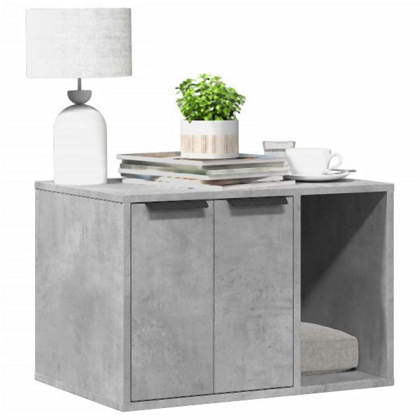 vidaXL Katzenklo Betongrau 60x40x40 cm Holzwerkstoff, 857727