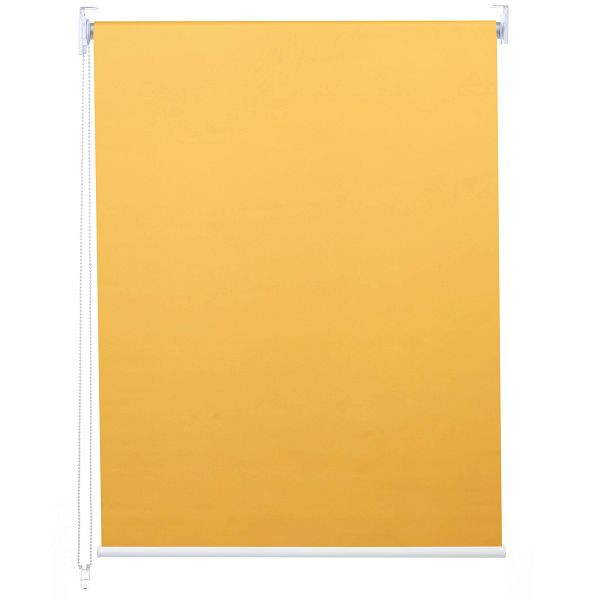 Mendler Rollo HWC-D52, Fensterrollo Seitenzugrollo Jalousie, 90x160cm Sonnenschutz Verdunkelung blickdicht, gelb, 63330