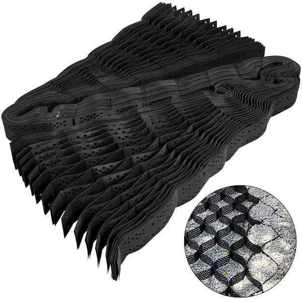 VEVOR Geo-Gitter-Bodengitter, Geo-Zellengitter 9 x 17 Fuß, Kies-Geo-Gitter 4 Zoll hoch, zugfest, TGGS22CM-H1000001V0