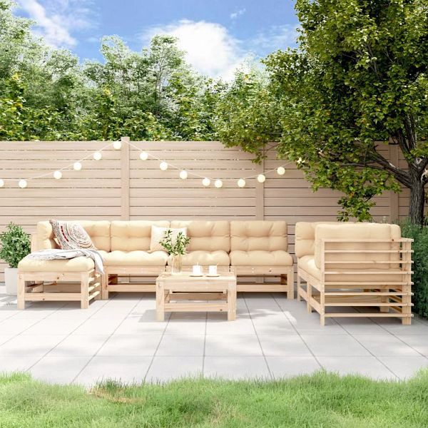 vidaXL 8-teilig Garten-Lounge-Set Massivholz Kiefer, 3186578